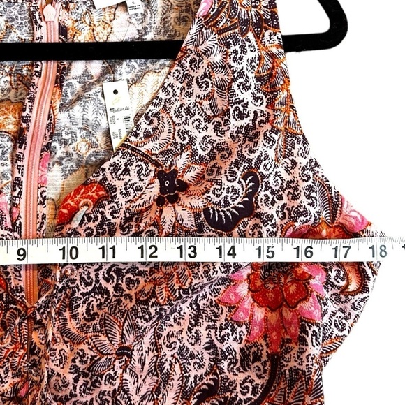 NWT MADEWELL Lace-Up Ruffle-Hem Midi Dress in Bali Blooms - Picture 12 of 13